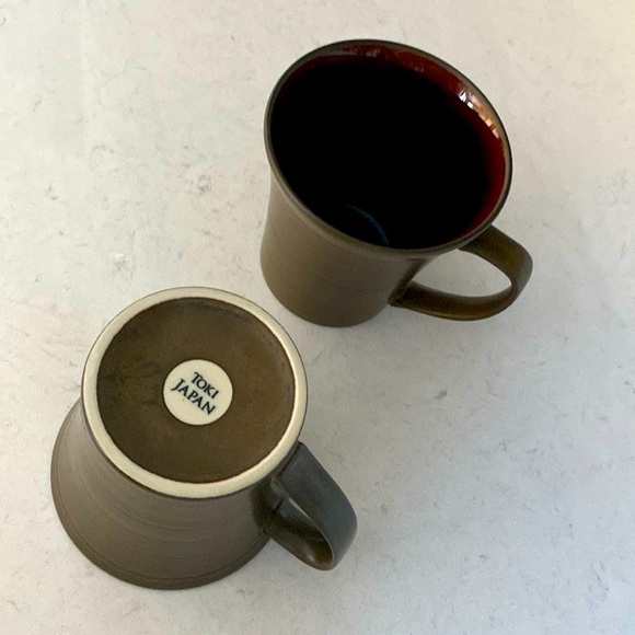 Toki Japan Hand Made Mug Ceramic Glazed Brown Black Set of 2 - Picture 9 of 10